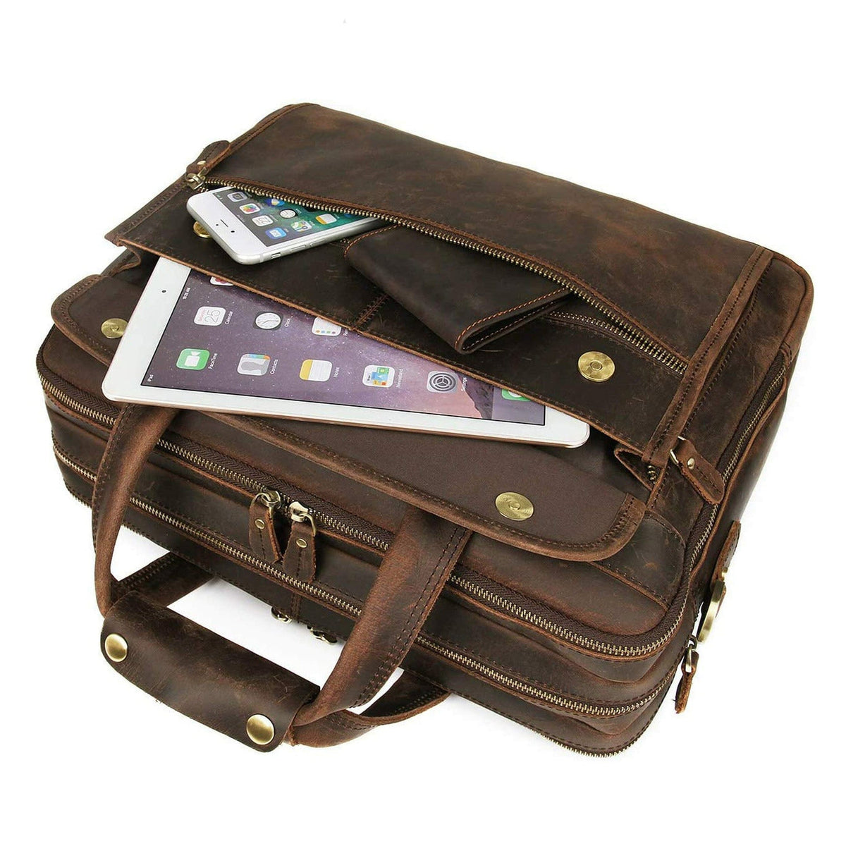 Crazy Horse Leather Briefcase by Classy Leather Bags