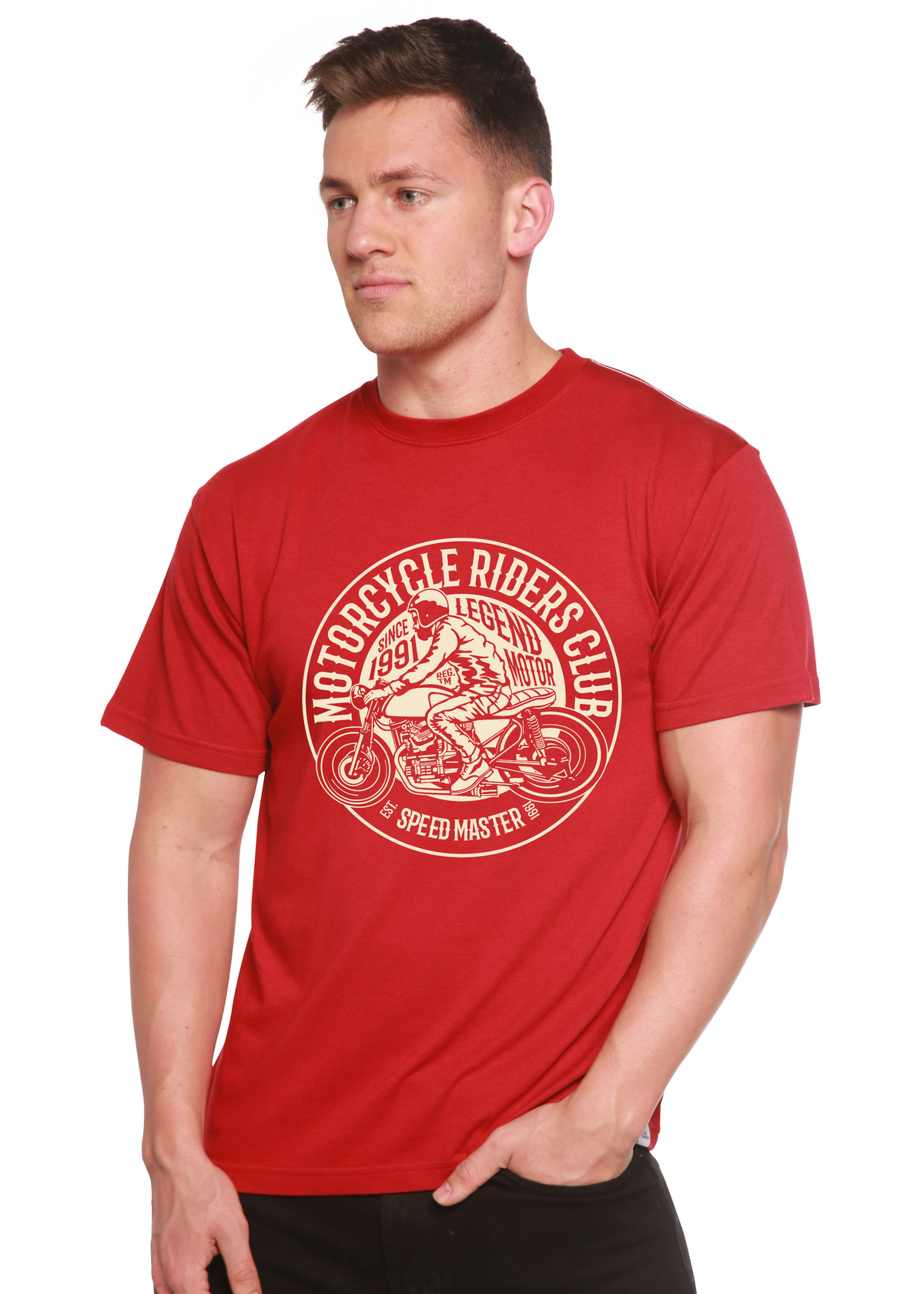 Motorcycle Riders Club men's bamboo graphic T-shirt – view 3