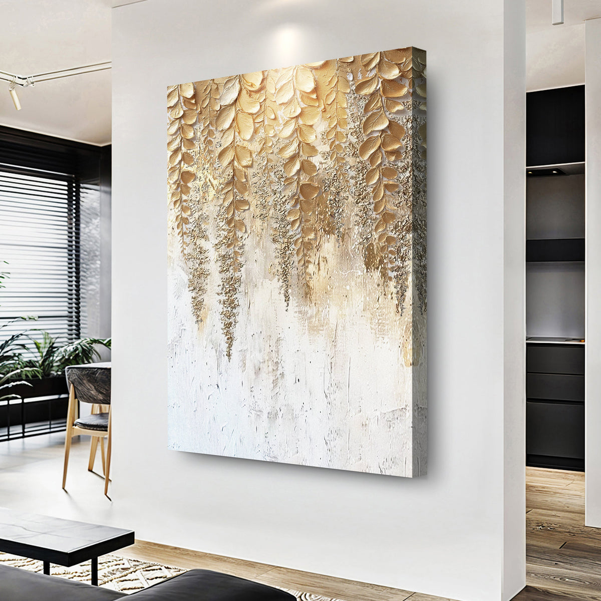 Golden Wisteria Wall Art by Tailored Canvases