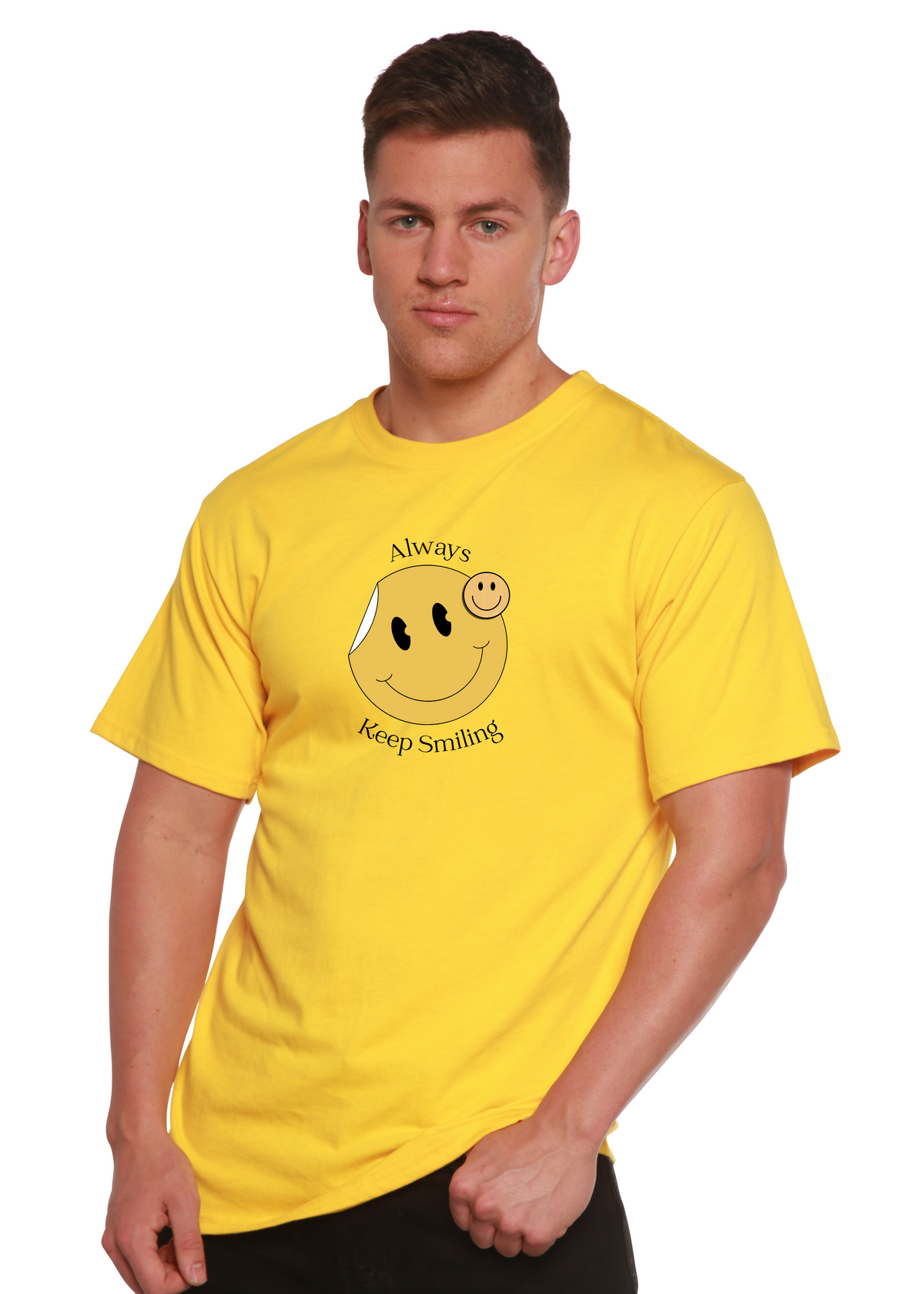 Always Keep Smiling men's bamboo graphic T-shirt – view 5