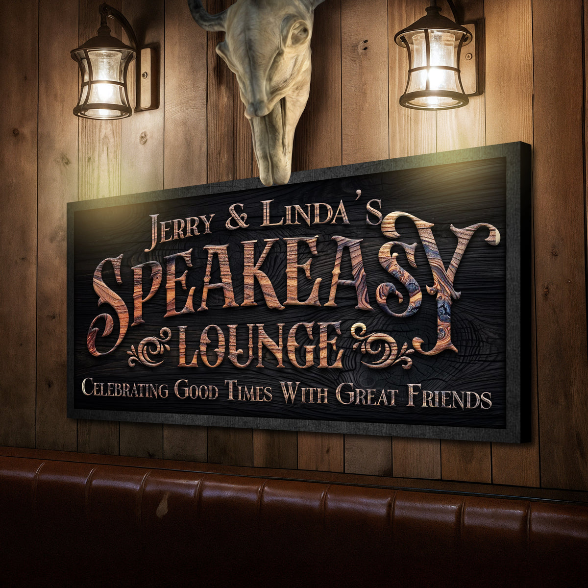 Speakeasy Lounge Wall Sign by Tailored Canvases