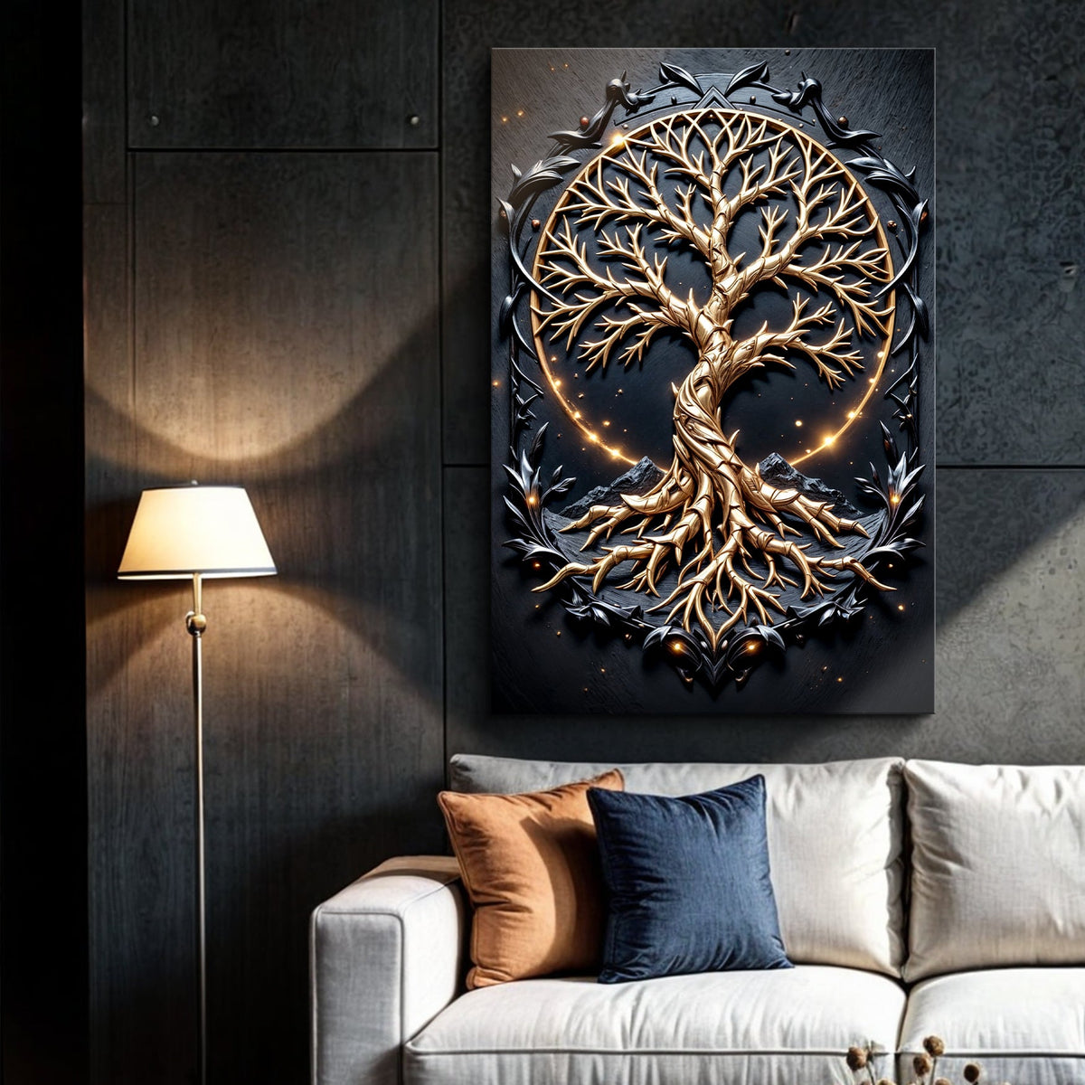 3D Celtic Tree of Life Wall Art II canvas by Tailored Canvases, view 3