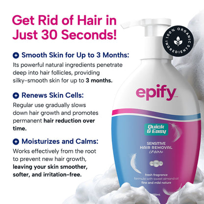 Epify Underarm Care Set, Hair Removal Cream, Glutathione Shot &amp; 3-in-1 Roll-On, 3-Step Underarm Routine by Beauty Care Bag