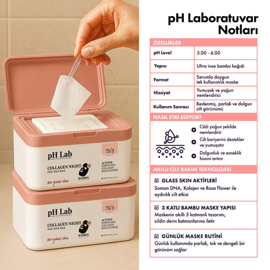 PHLab Collagen Daily Sheet Mask, 30-Count, Salmon DNA & Niacinamide by Beauty Care Bag