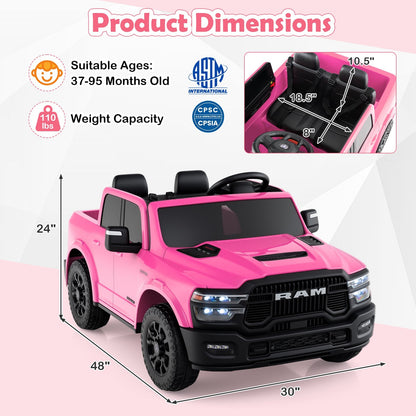 GBruno Store 2 seater 24V licensed Ram ride-on truck for kids, view 15