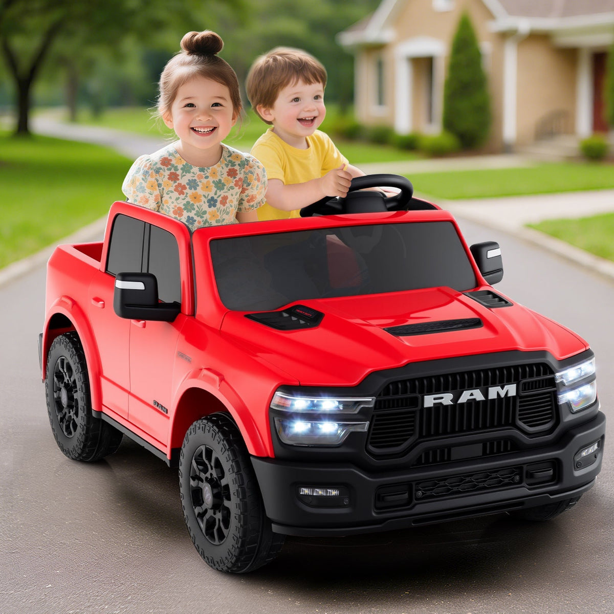 GBruno Store 2 seater 24V licensed Ram ride-on truck for kids, view 4