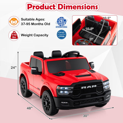 GBruno Store 2 seater 24V licensed Ram ride-on truck for kids, view 16