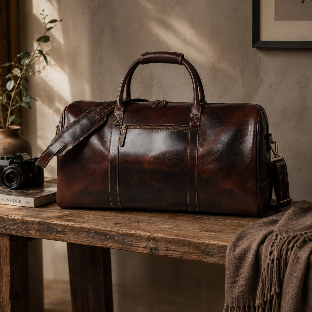 The Buffalo Traveller- Walnut by Classy Leather Bags