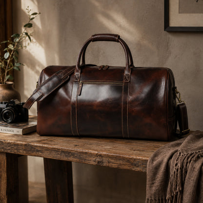 The Buffalo Traveller- Walnut by Classy Leather Bags