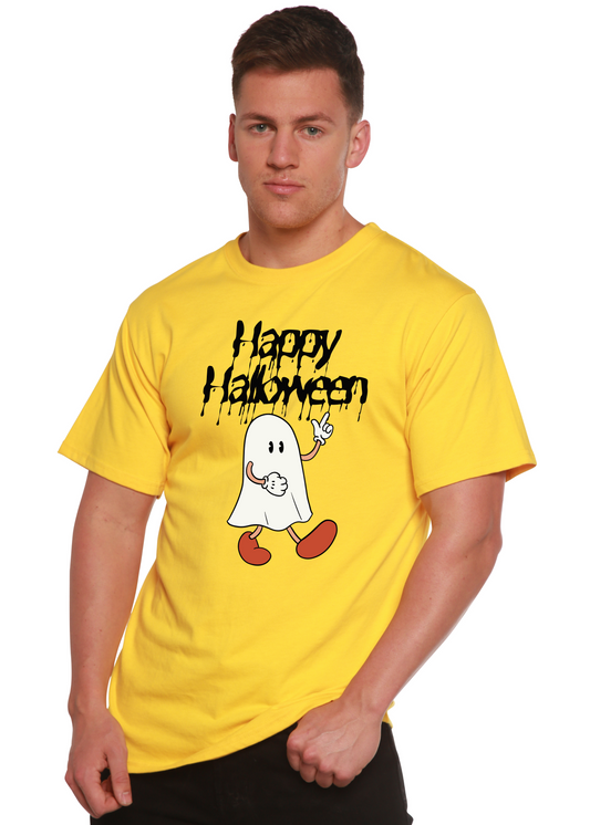 Happy Halloween men's short sleeve graphic T-shirt in bamboo viscose and organic cotton