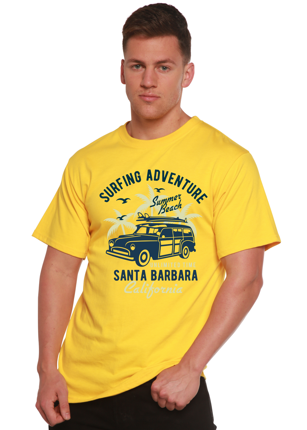 Surfing Adventure men's bamboo graphic T-shirt – view 4