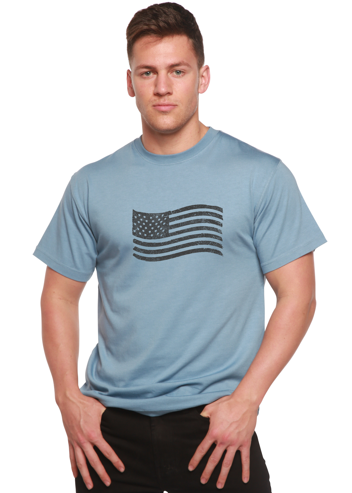American Flag men's bamboo graphic T-shirt – view 2