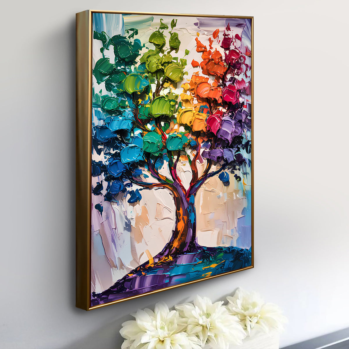 Rainbow Tree Abstract Wall Art by Tailored Canvases