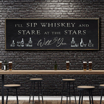 Sip Whiskey With You Bar Sign II by Tailored Canvases