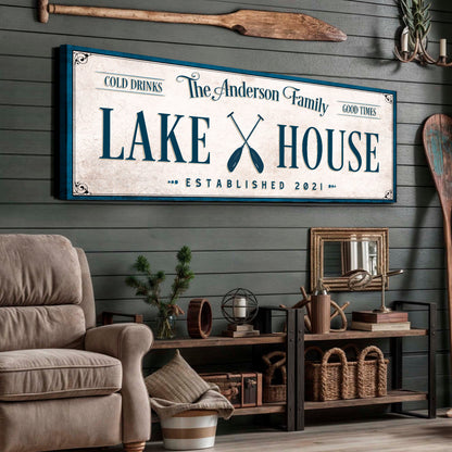 Personalized Lake House Sign IV by Tailored Canvases