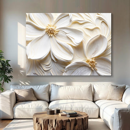 3D Minimalist Flower Wall Art II canvas by Tailored Canvases, view 3