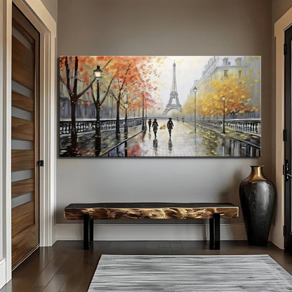 Parisian Rain Cityscape Wall Art by Tailored Canvases