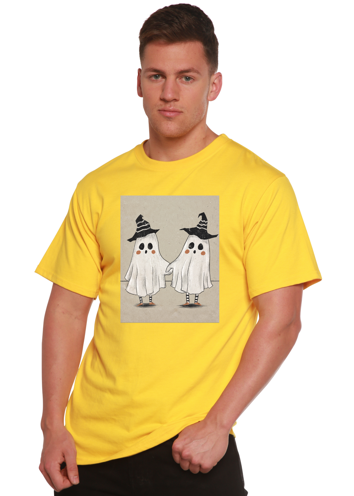 Cute Ghost men's bamboo graphic T-shirt – view 3