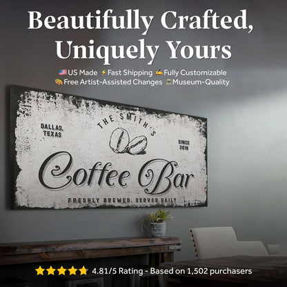 Coffee Bar Sign by Tailored Canvases