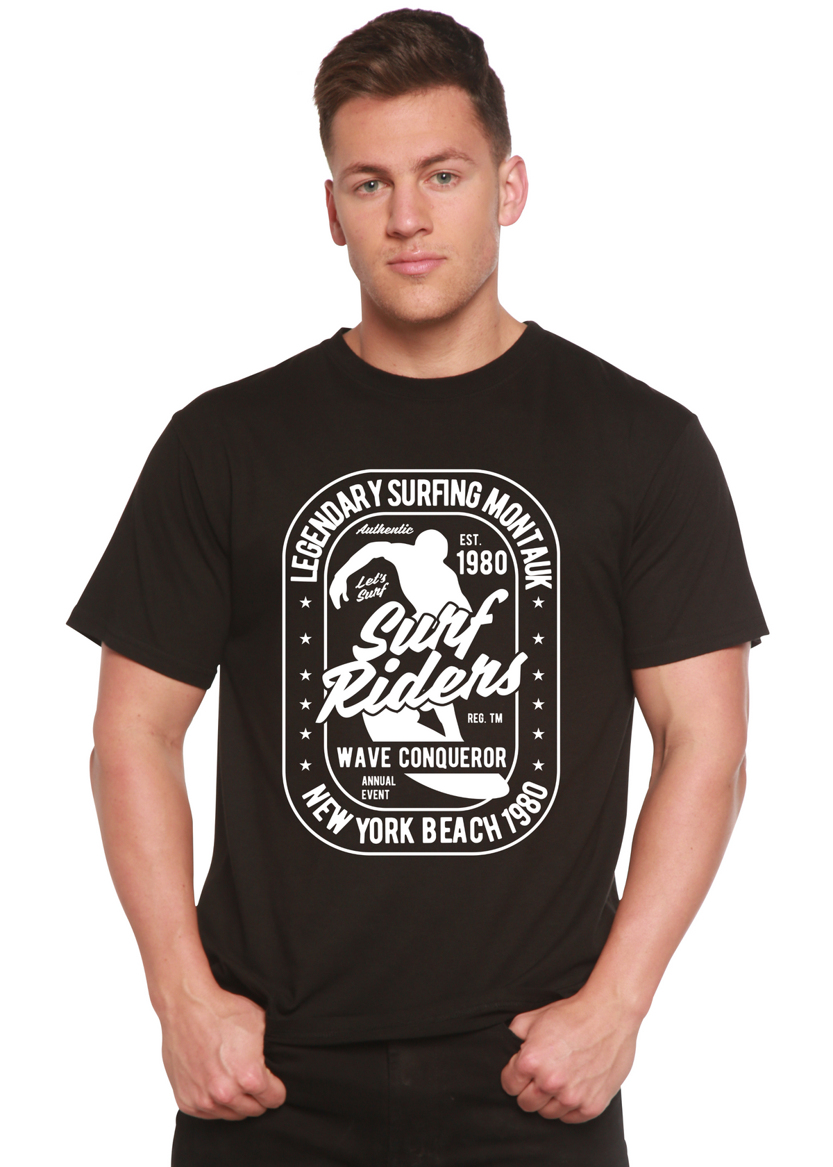 Surf Rider men's short sleeve graphic T-shirt in bamboo viscose and organic cotton