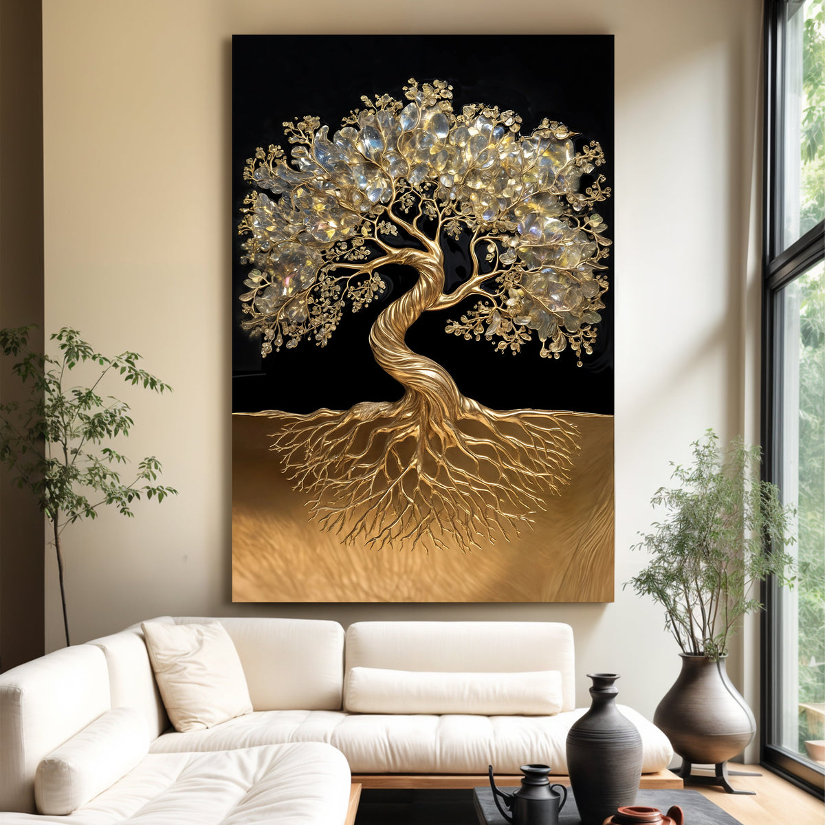 3D Minimalist Tree of Life Wall Art canvas by Tailored Canvases, view 3