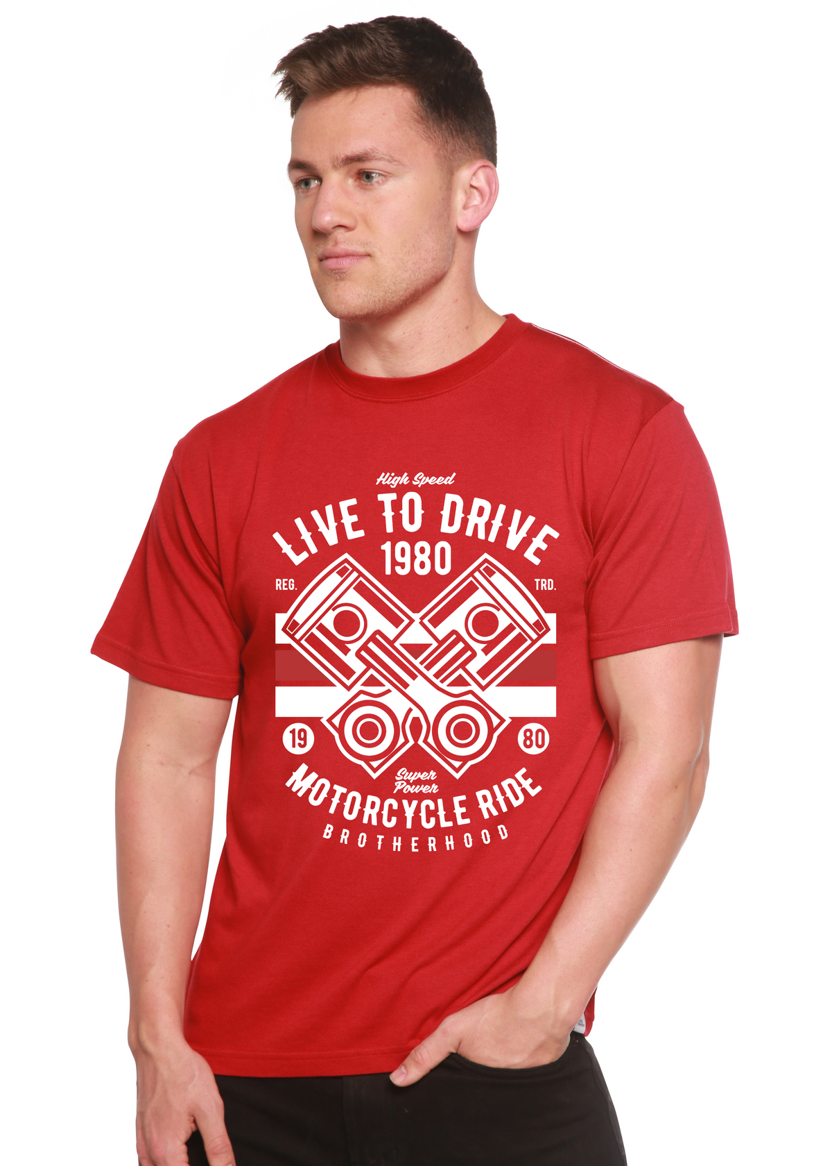 Live to Ride 1980 men's bamboo graphic T-shirt – view 4