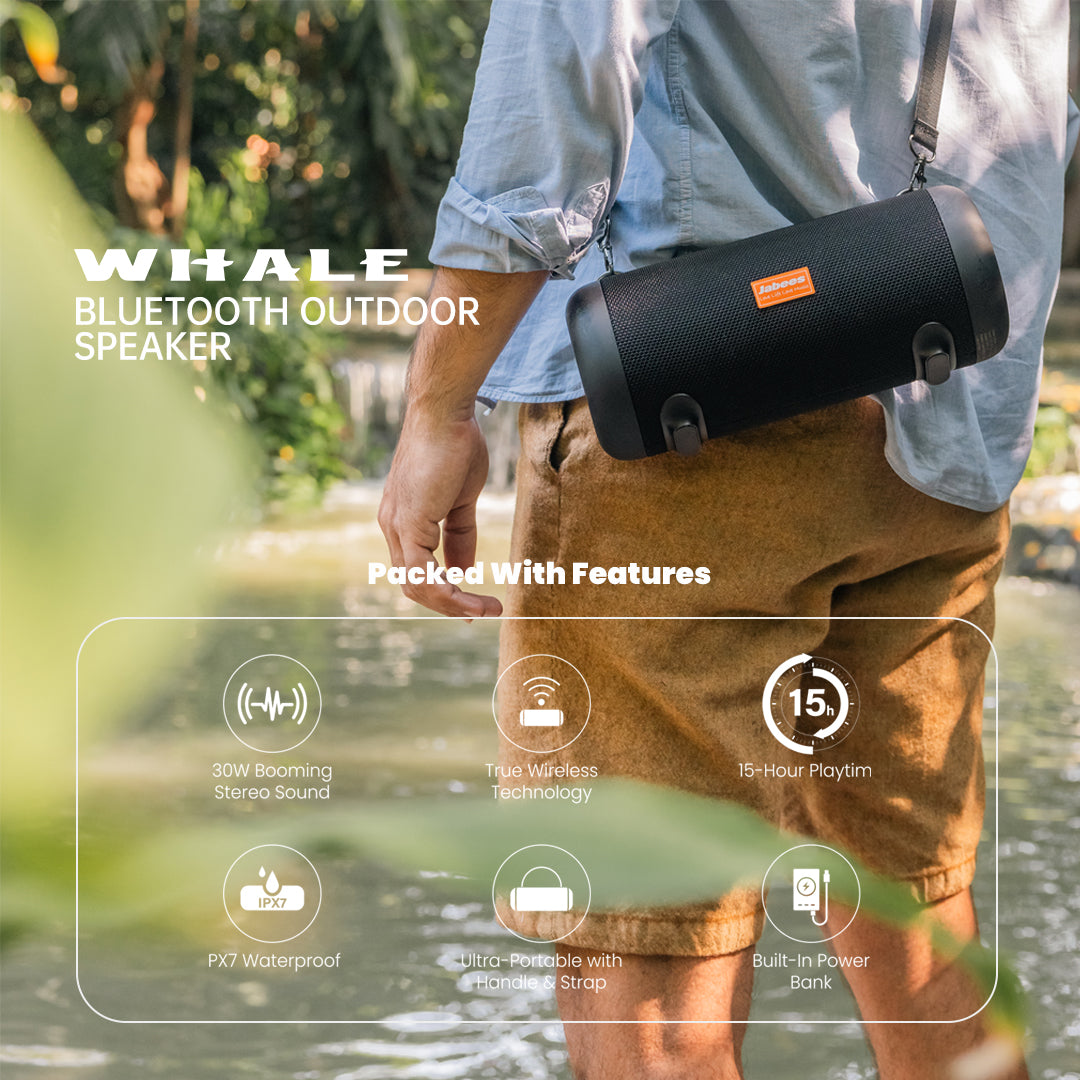 WHALE with Nylon Strap—Wireless Outdoor Speaker by Mauve Tuna