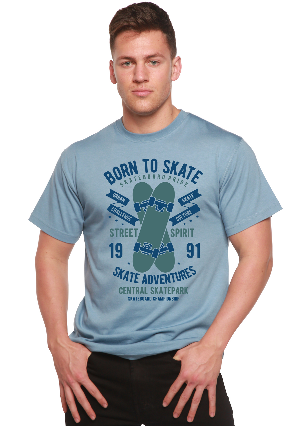 Born to Skate men's bamboo graphic T-shirt – view 4
