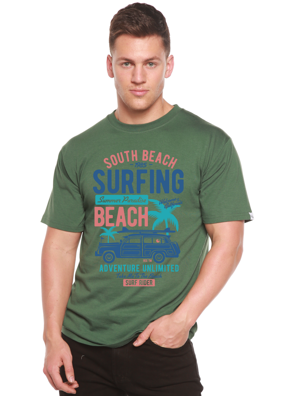 South Beach men's bamboo graphic T-shirt – view 5