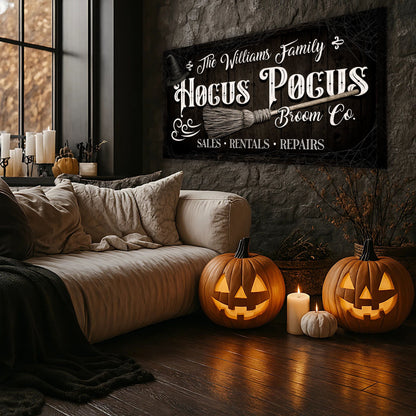 Personalized Hocus Pocus Broom Co. Wall Sign by Tailored Canvases