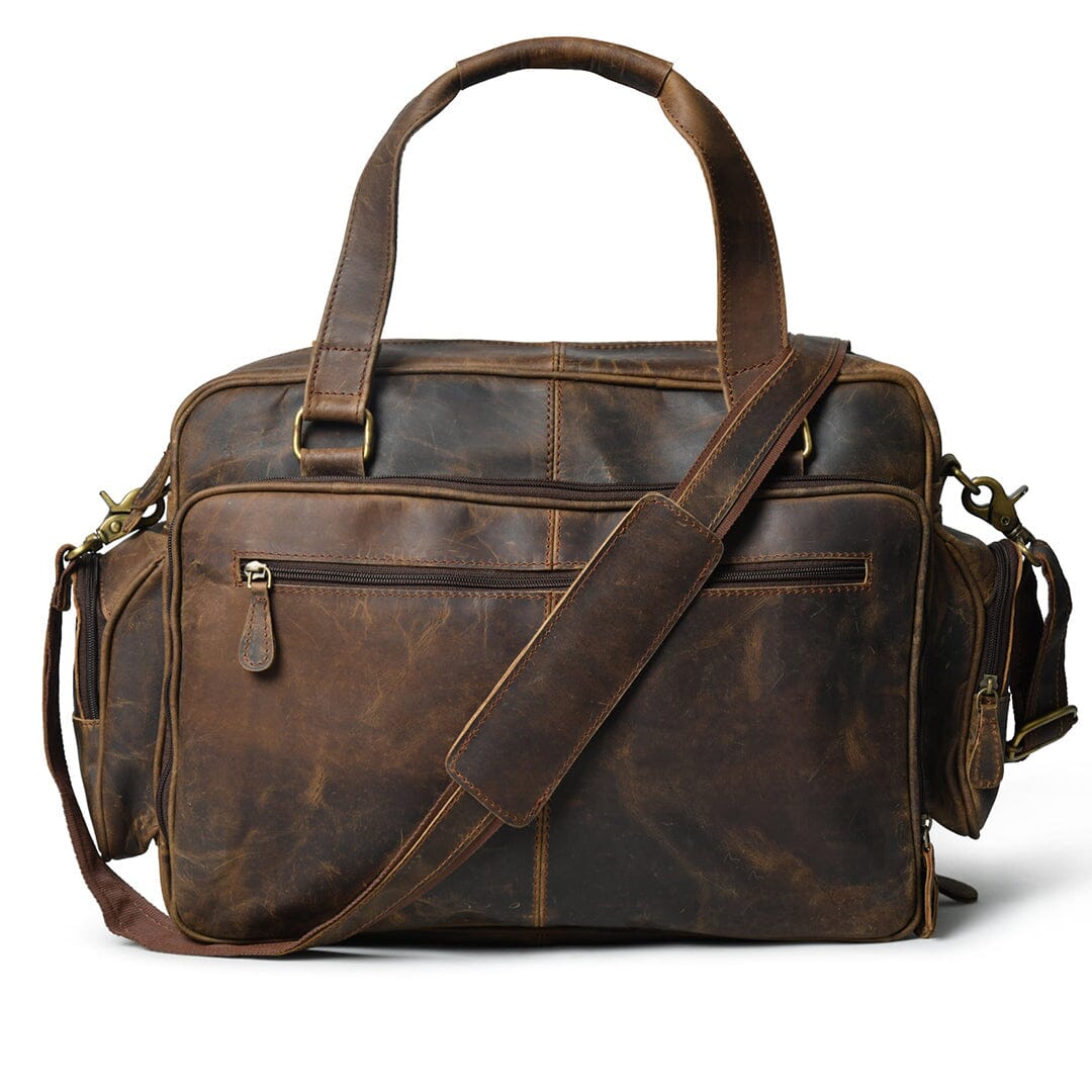 Floyd Handmade Buffalo Leather Office Briefcase by Classy Leather Bags