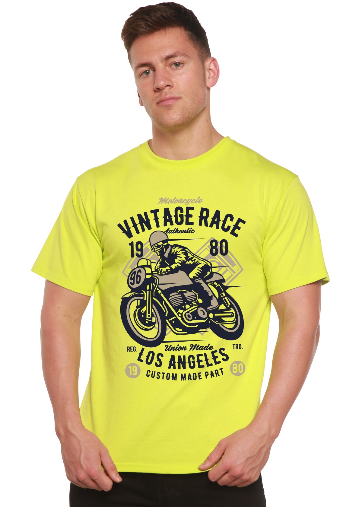 Vintage Race men's bamboo graphic T-shirt – view 3