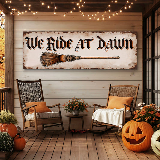 We Ride At Dawn Halloween Wall Sign by Tailored Canvases