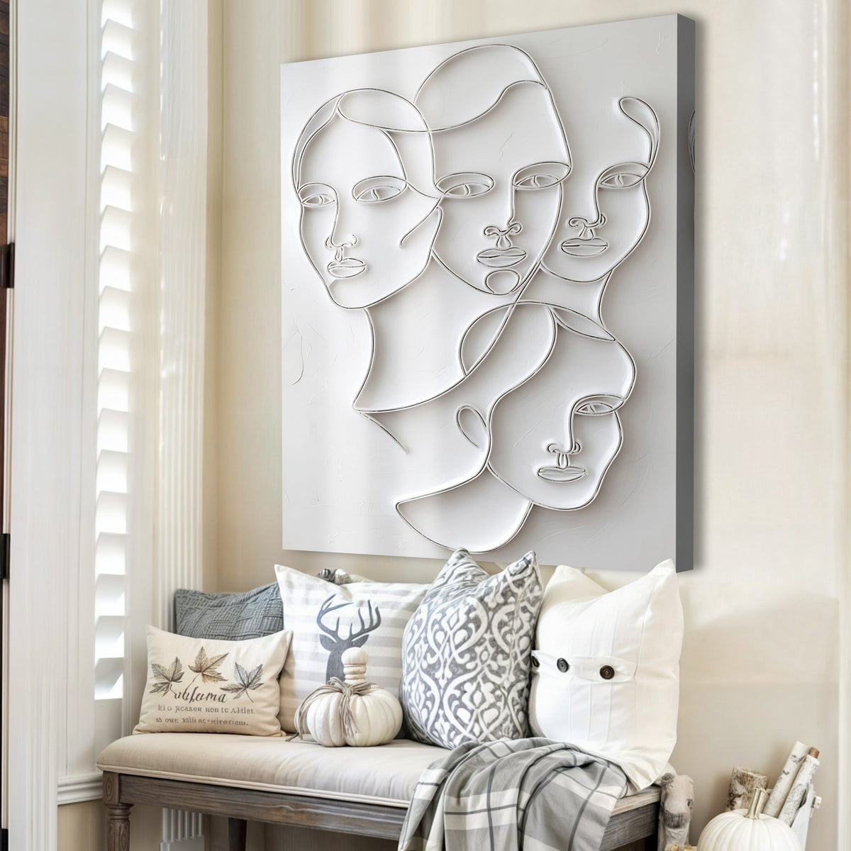 3D Minimalist Faces Wall Art canvas by Tailored Canvases, view 2