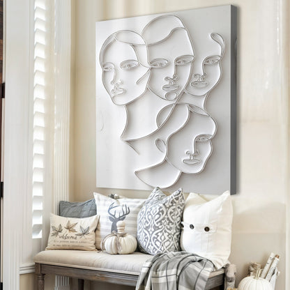 3D Minimalist Faces Wall Art canvas by Tailored Canvases, view 2