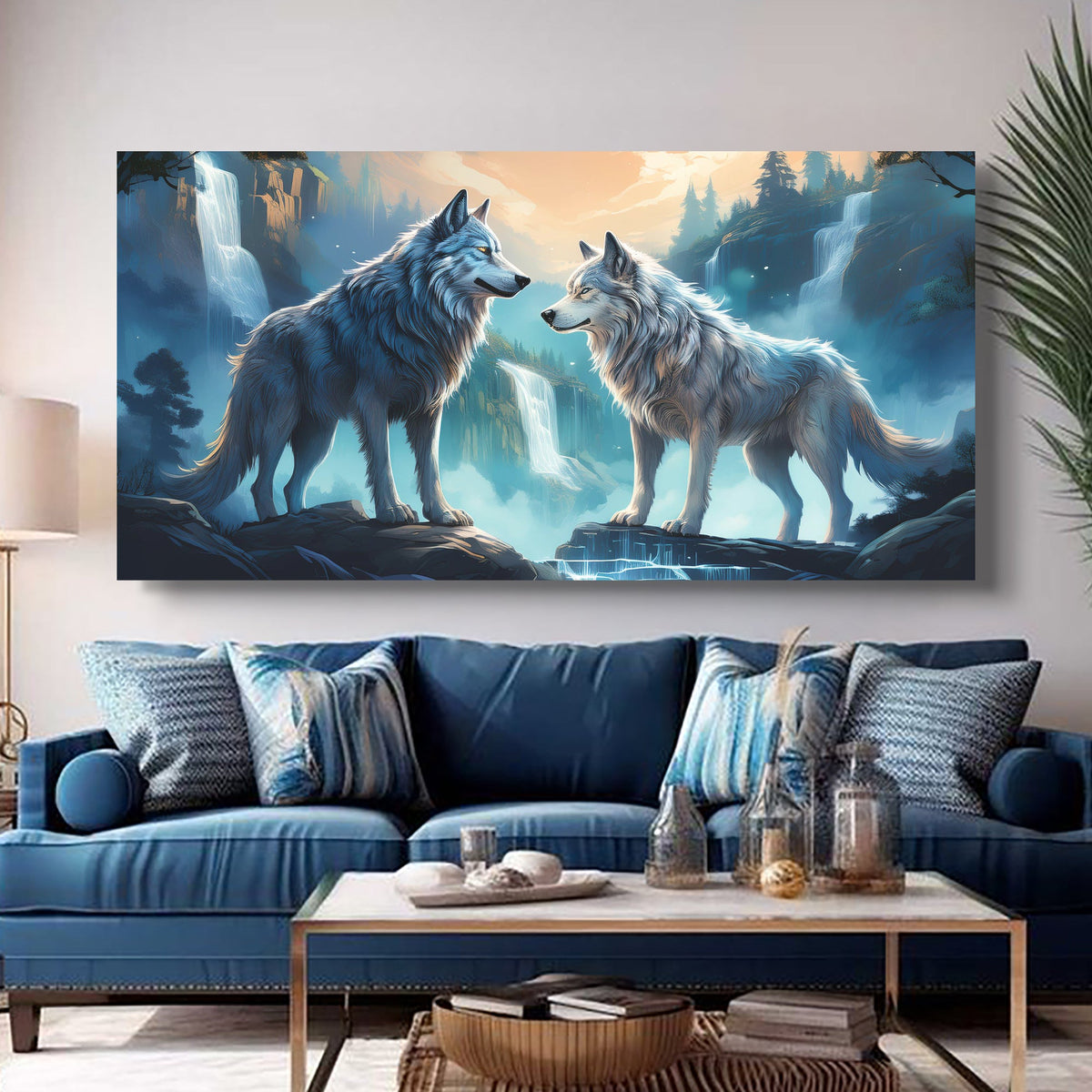 3D Wolves Wall Art IV canvas by Tailored Canvases, view 2