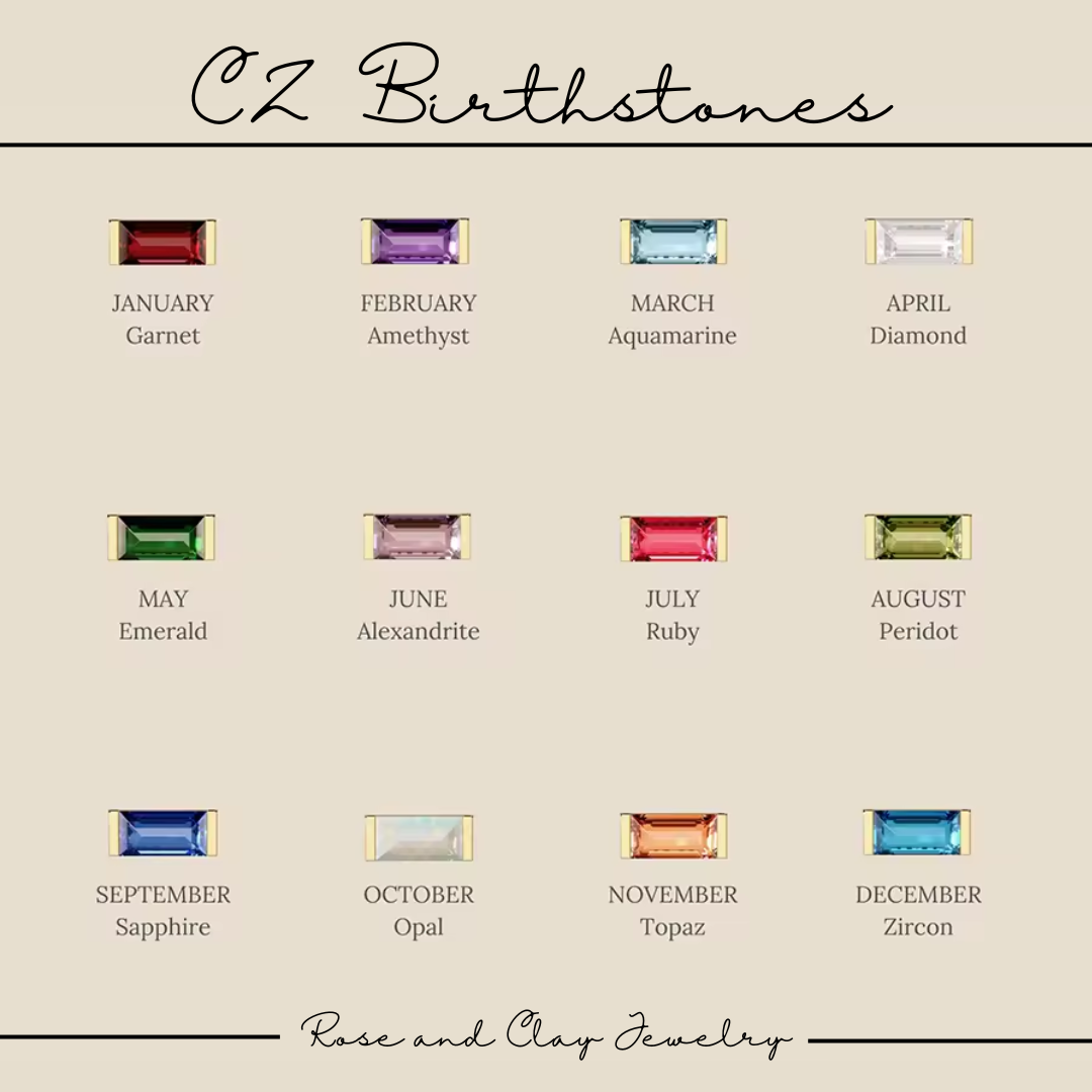 CZ Birthstone Necklace by Rose & Clay