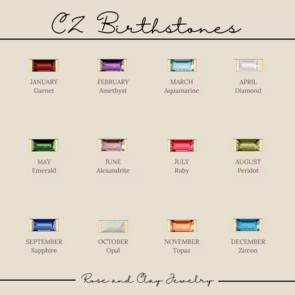 CZ Birthstone Necklace by Rose & Clay