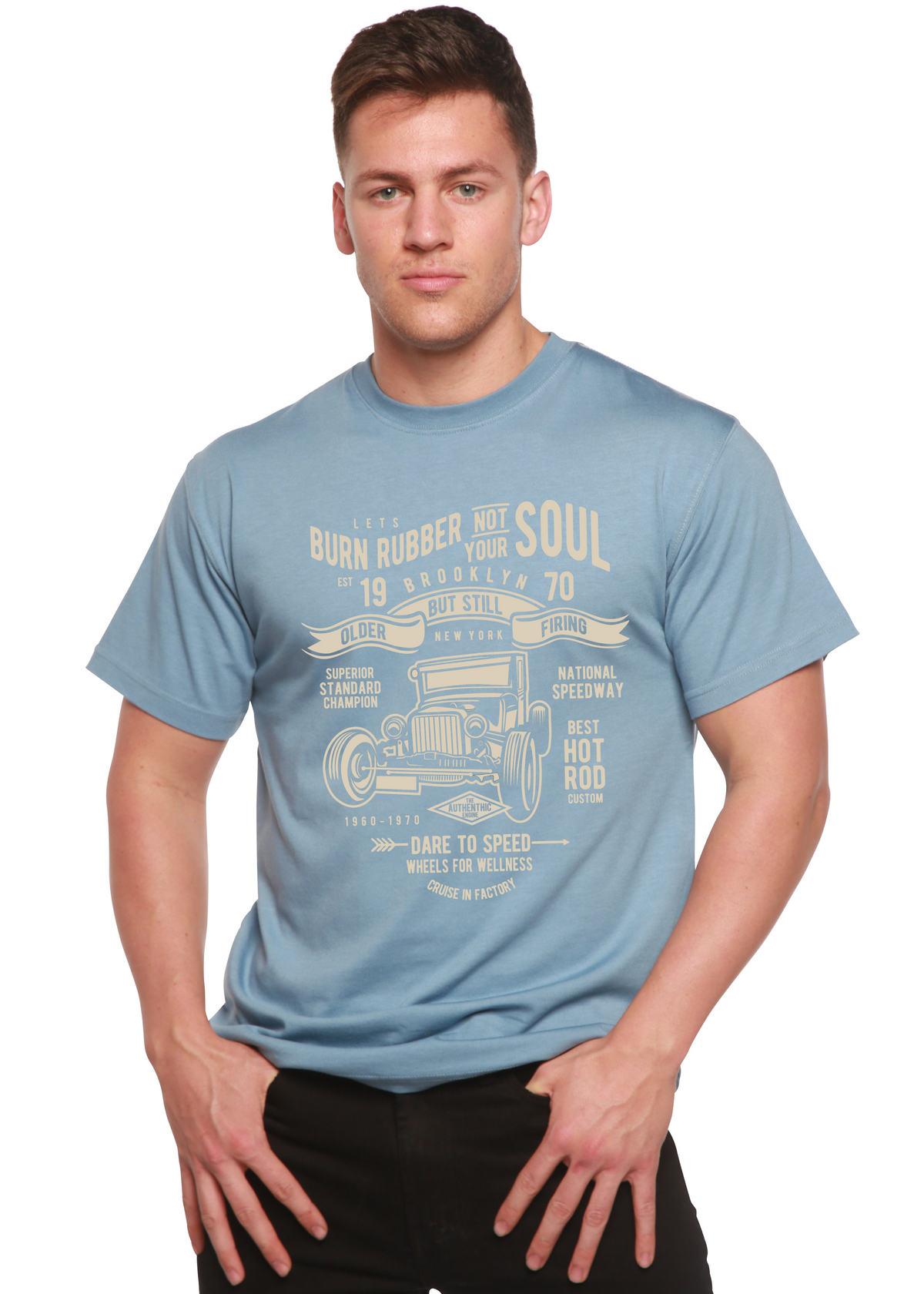 Burn Rubber men's bamboo graphic T-shirt – view 4