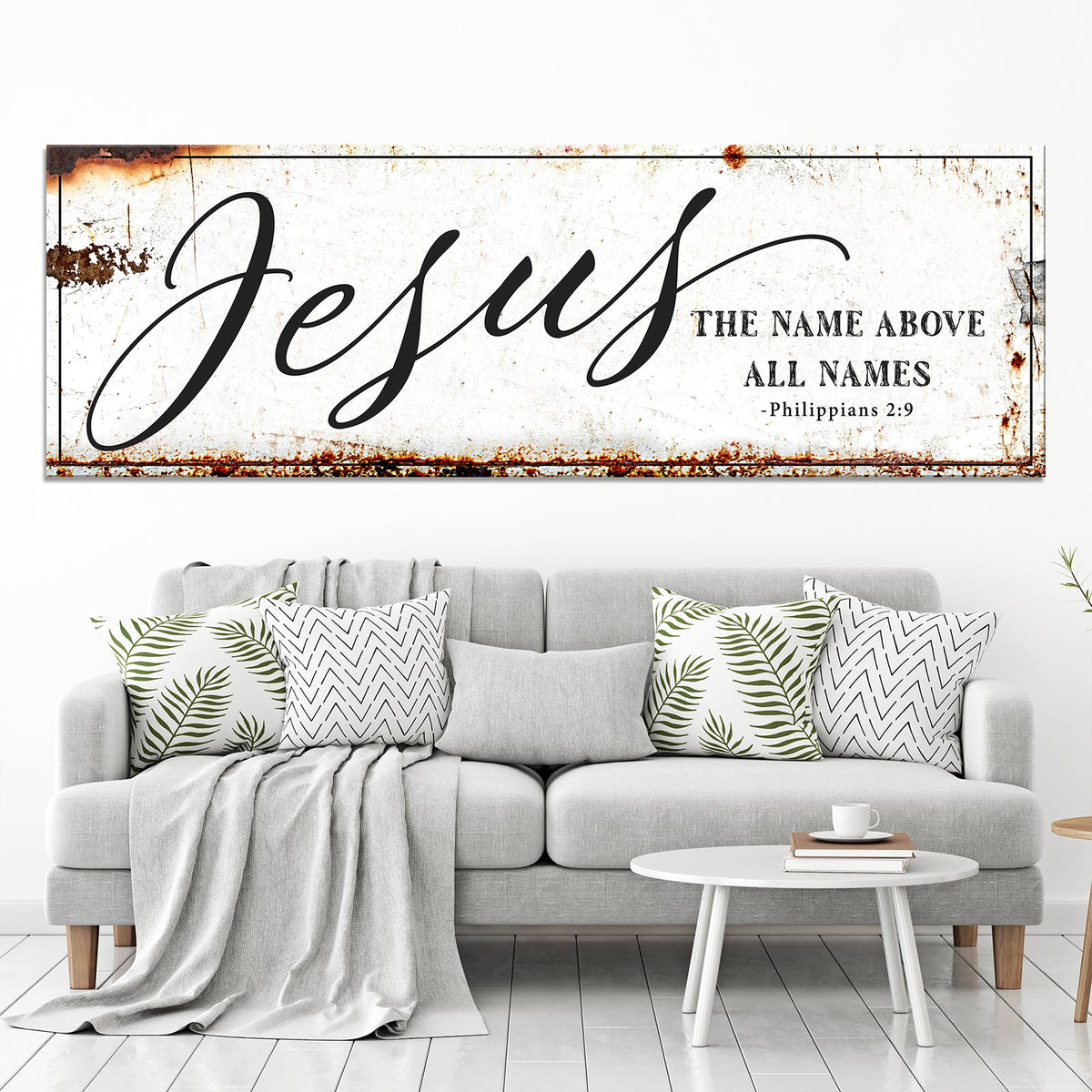 Jesus The Name Above All Names - Philippians 2:9 Faith Sign by Tailored Canvases