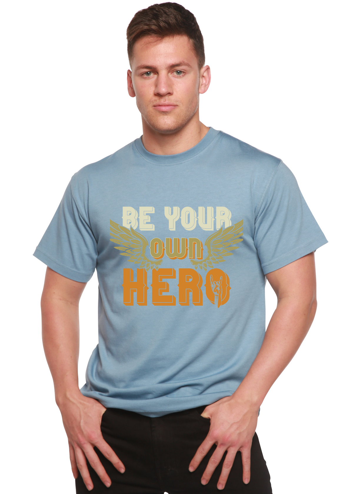 Be Your Own Hero men's bamboo graphic T-shirt – view 4