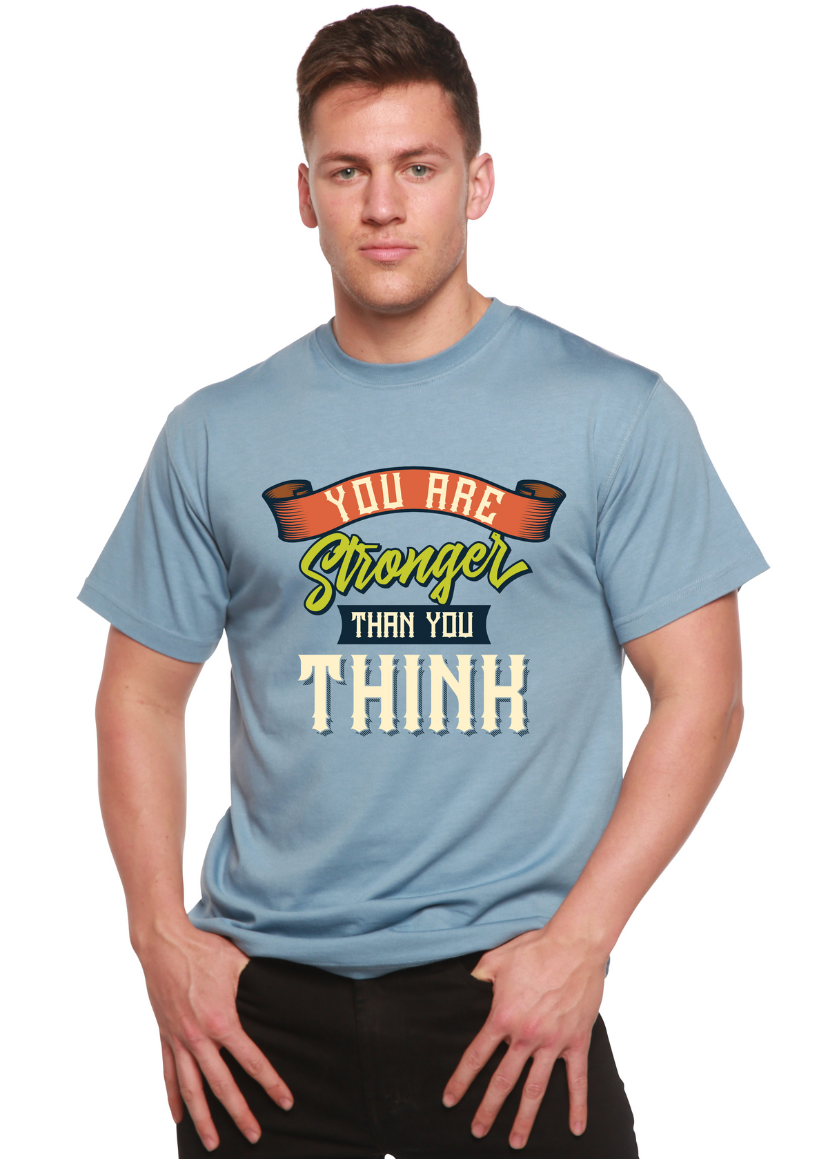 You Are Stronger Than You Think men's bamboo graphic T-shirt – view 5