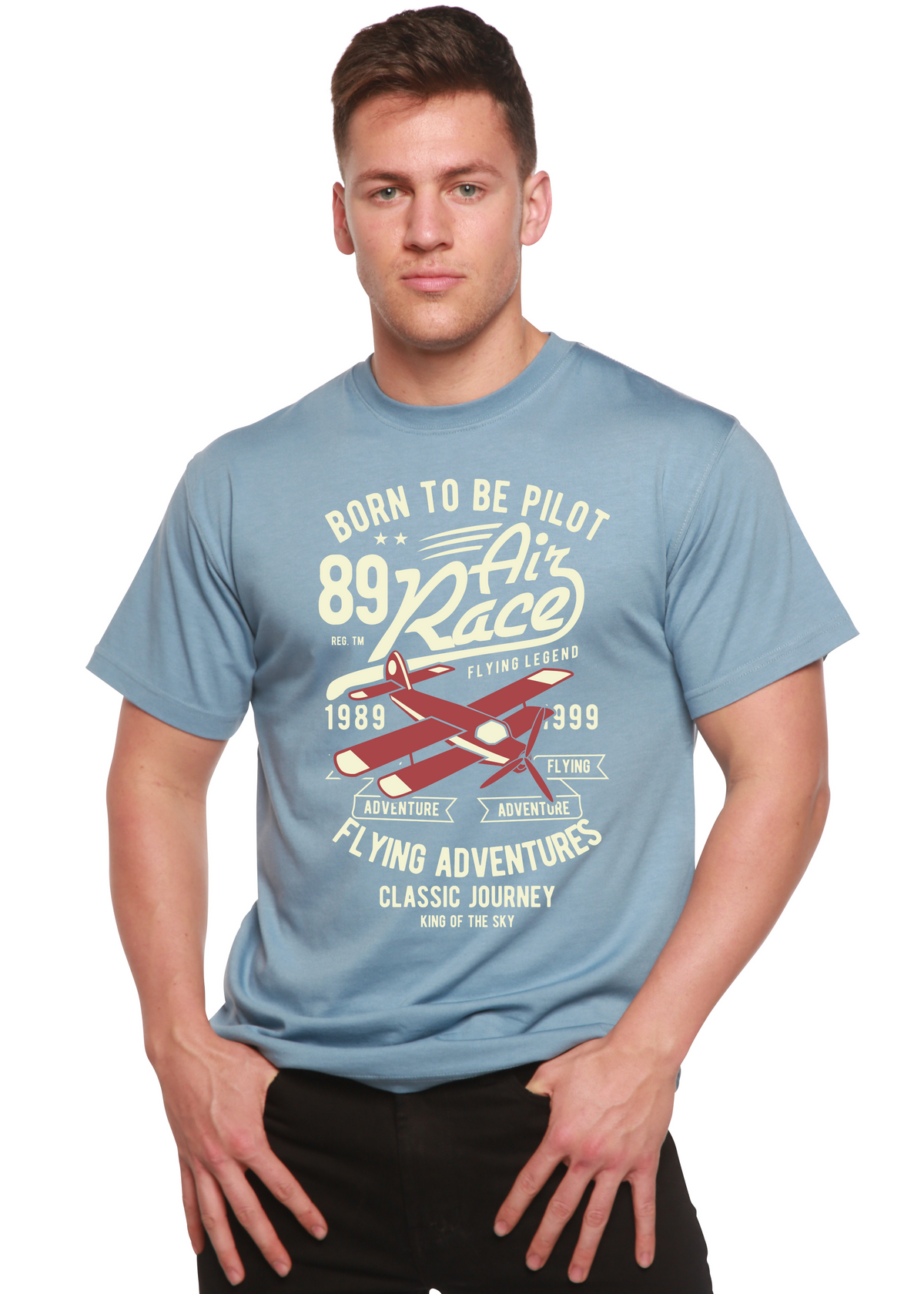 Born to Be Pilot men's bamboo graphic T-shirt – view 5