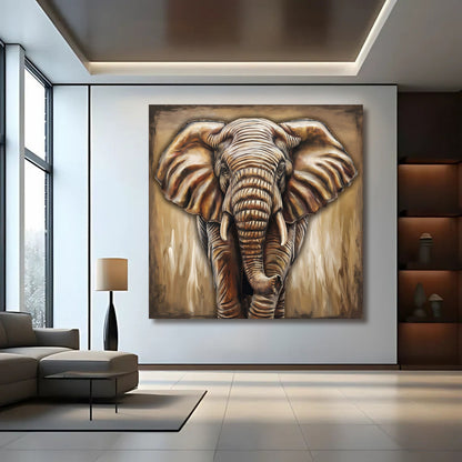 3D Elephant Wall Art canvas by Tailored Canvases, view 3