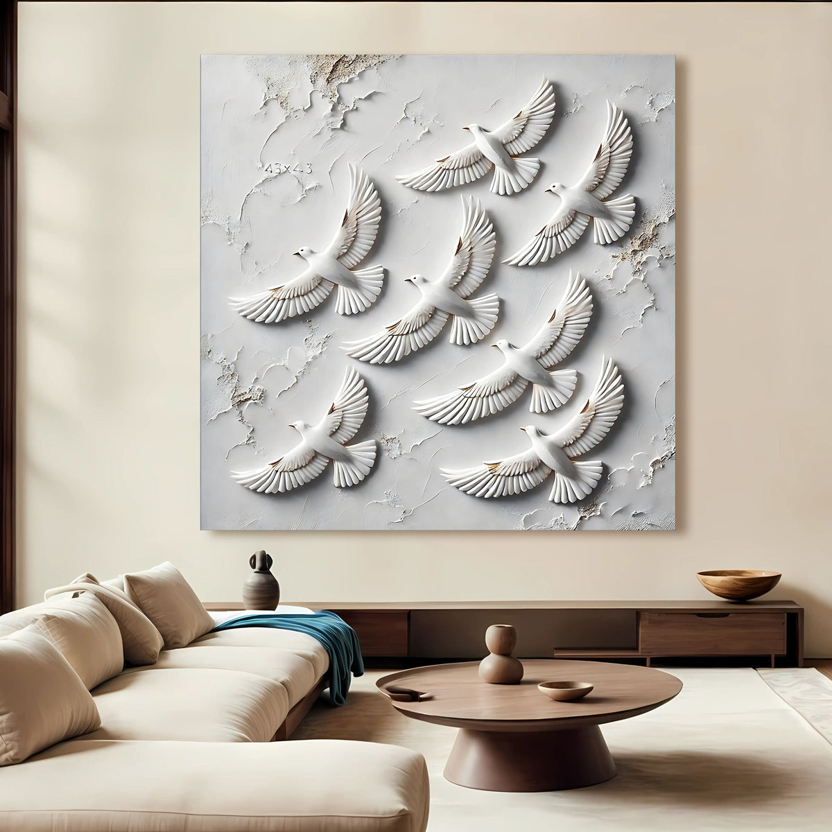 3D Birds Wall Art canvas by Tailored Canvases, view 2