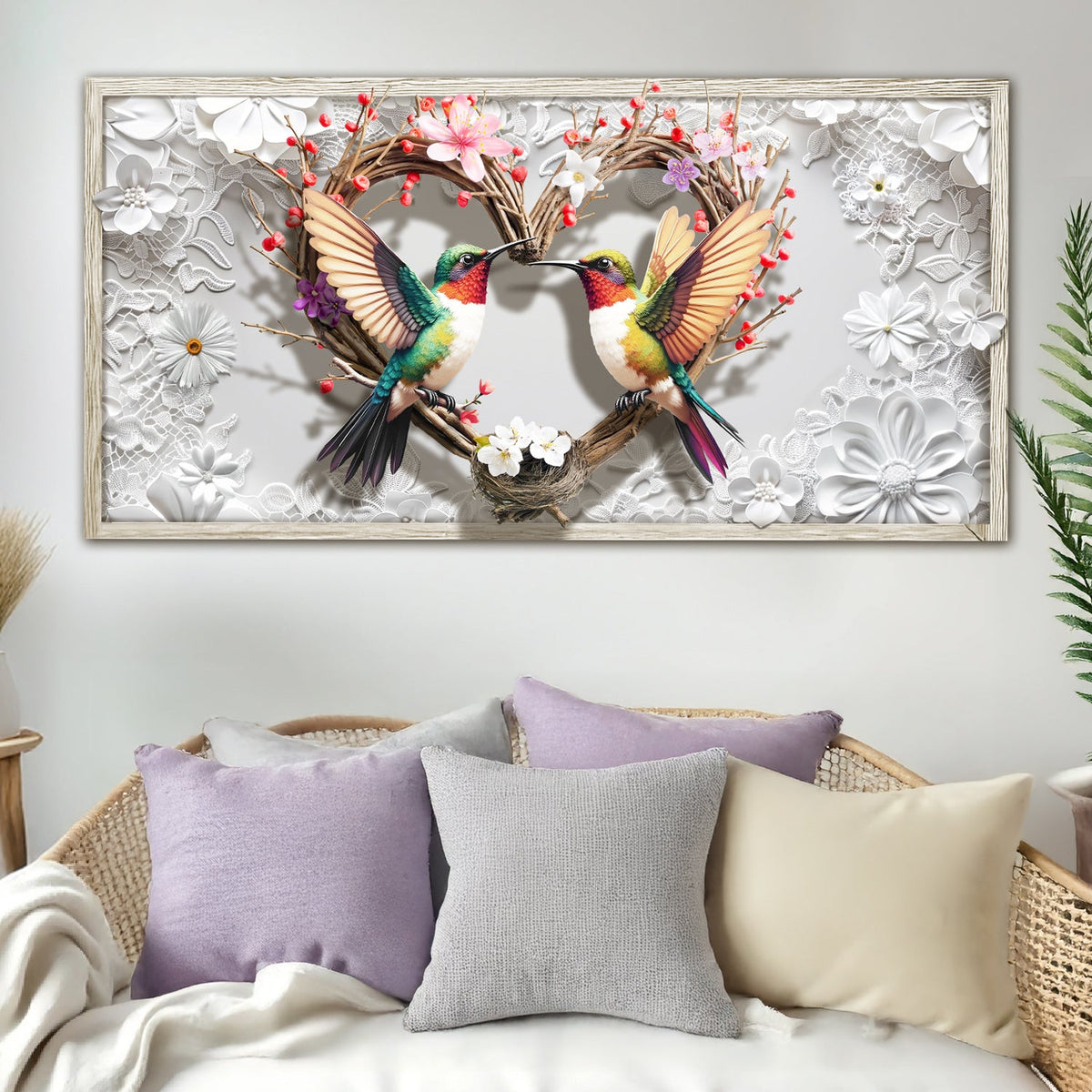 3D Hummingbirds Wall Art IV canvas by Tailored Canvases, view 2