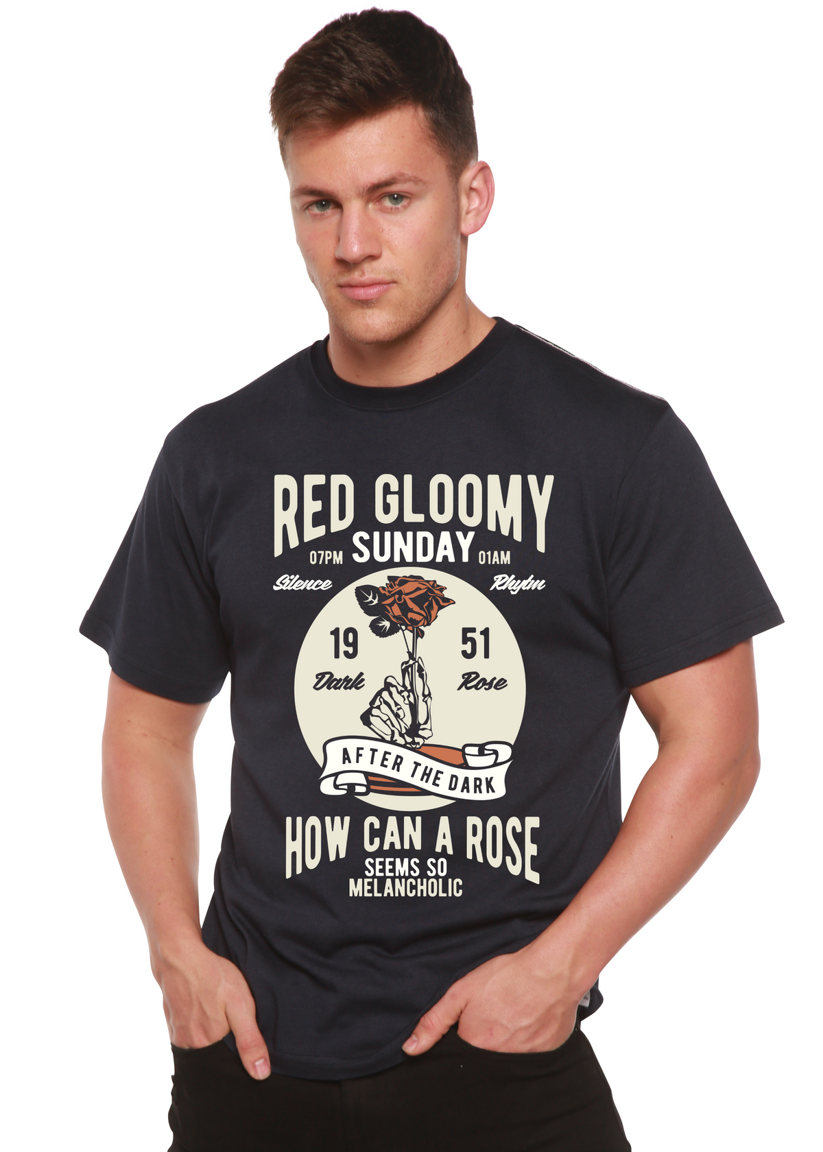 Red Gloomy men's bamboo graphic T-shirt – view 2