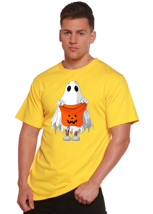 Boo Halloween men's bamboo graphic T-shirt – view 2