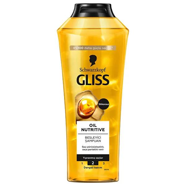 Gliss Nourishing Shampoo - Silicone-Free, Omega 9 & Marula Oil for Damaged Hair Repair by Beauty Care Bag
