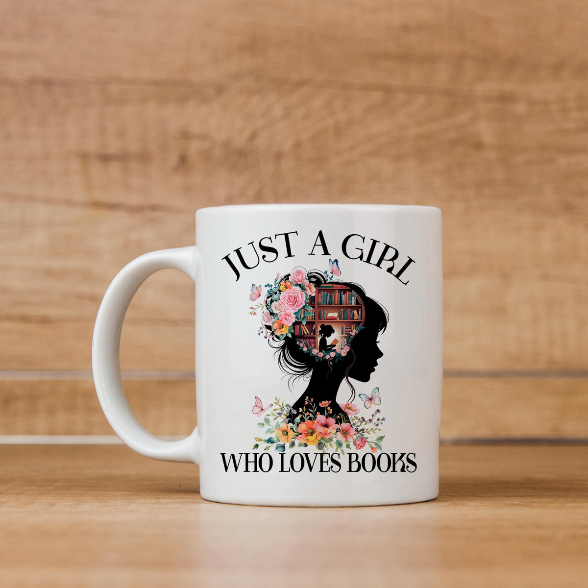Book Lover Coffee Mug – Floral Book Mug | Ceramic, Microwave Safe Gift by Joyful Moose